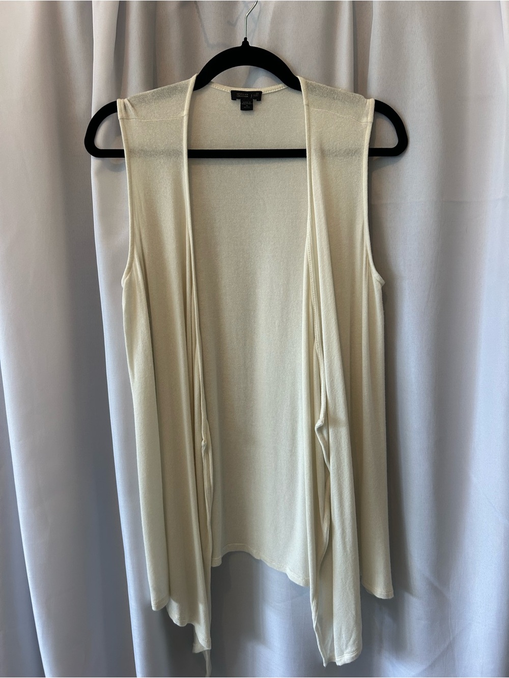 J. Jill Cream Open-Front Draped Sleeveless Tank